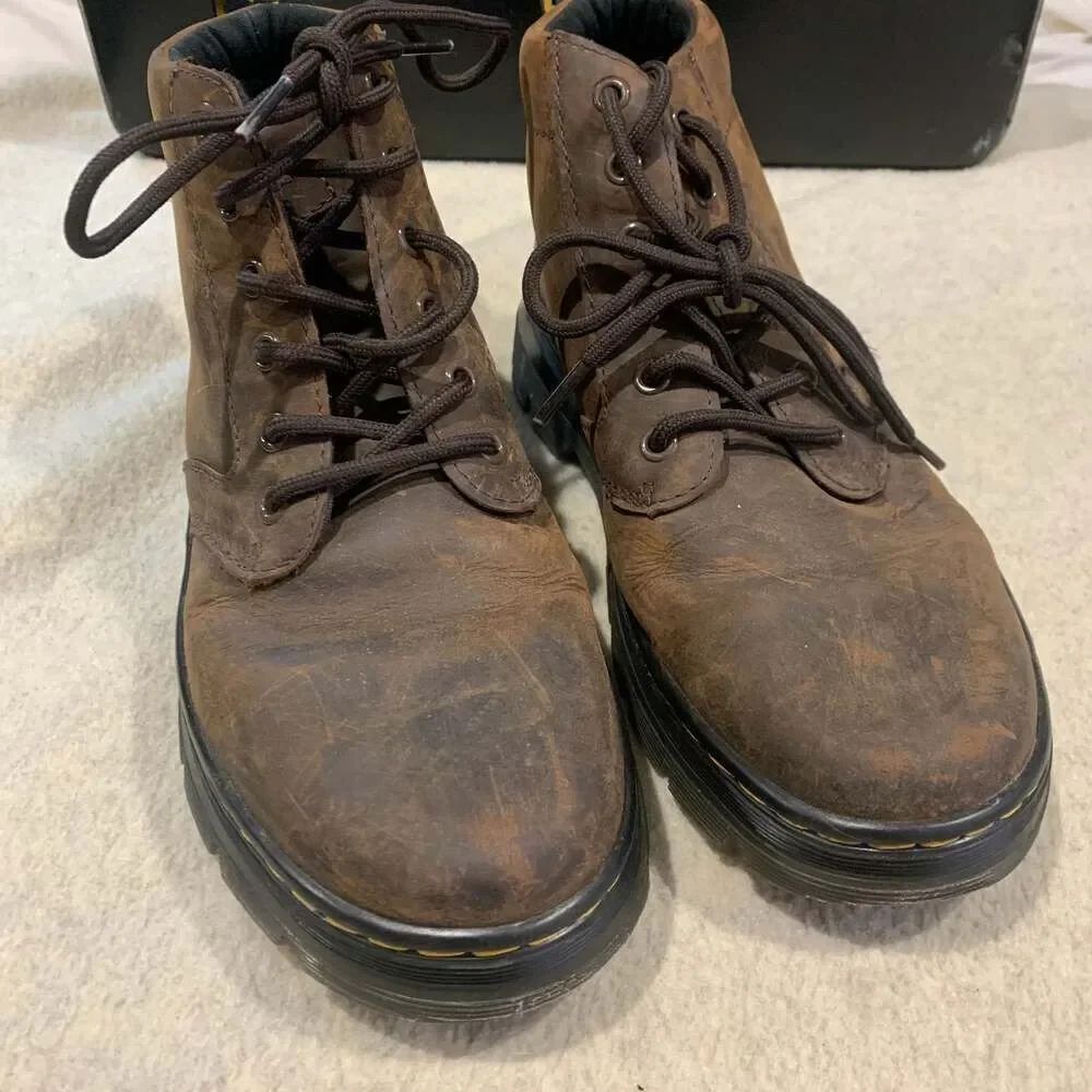 Dr. Martens Bonny Crazy Horse Leather Casual Boots in Dark Brown